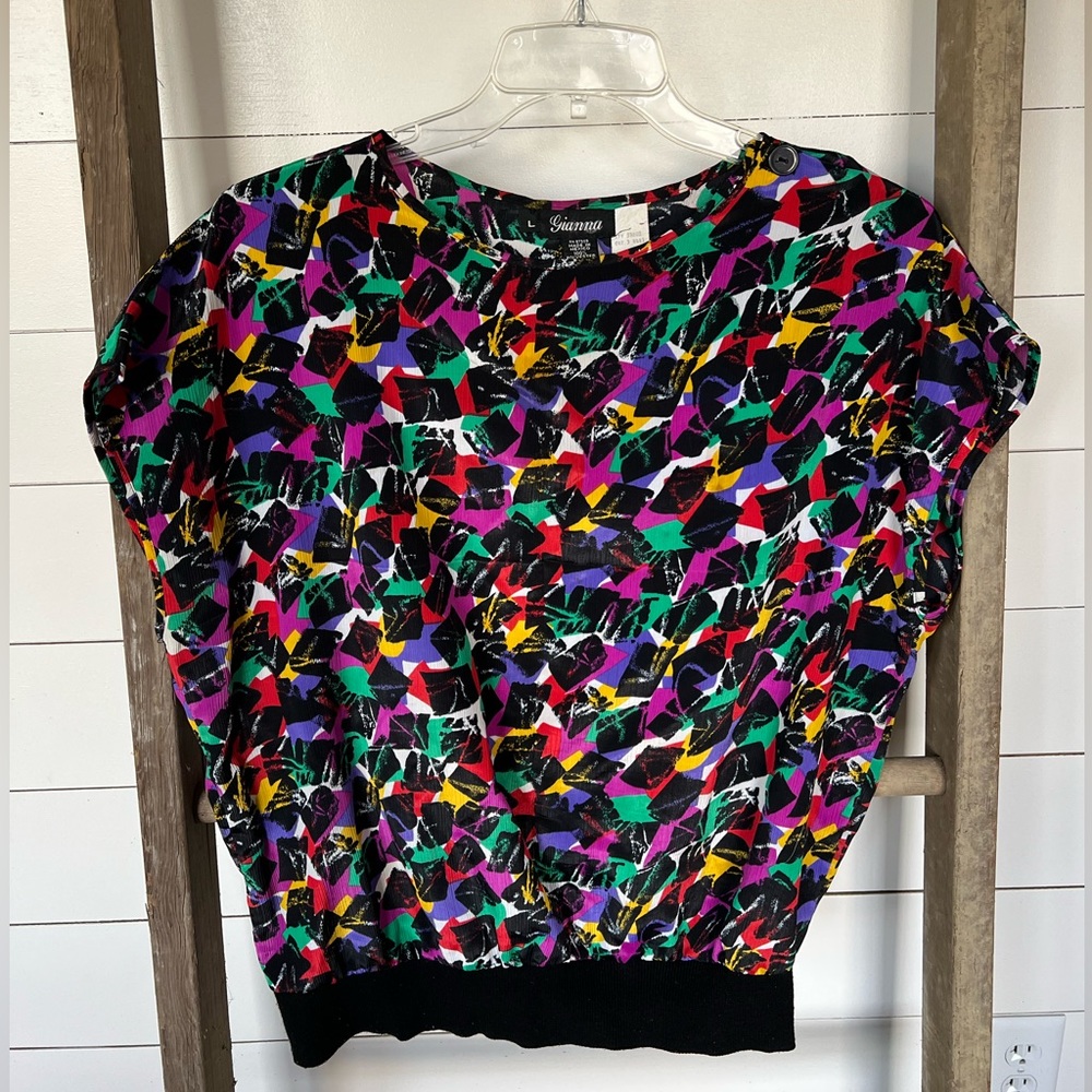 1980s/90s print vintage top size large